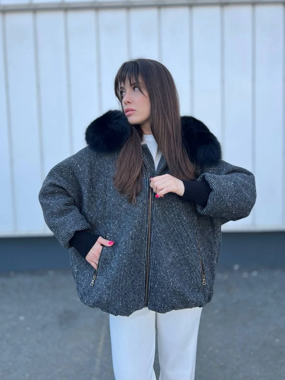 Графитовая куртка в стиле oversize — фото 3