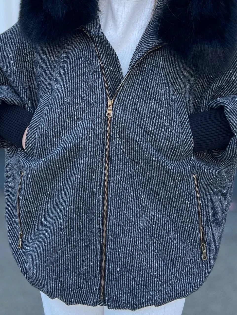 Графитовая куртка в стиле oversize — фото 5