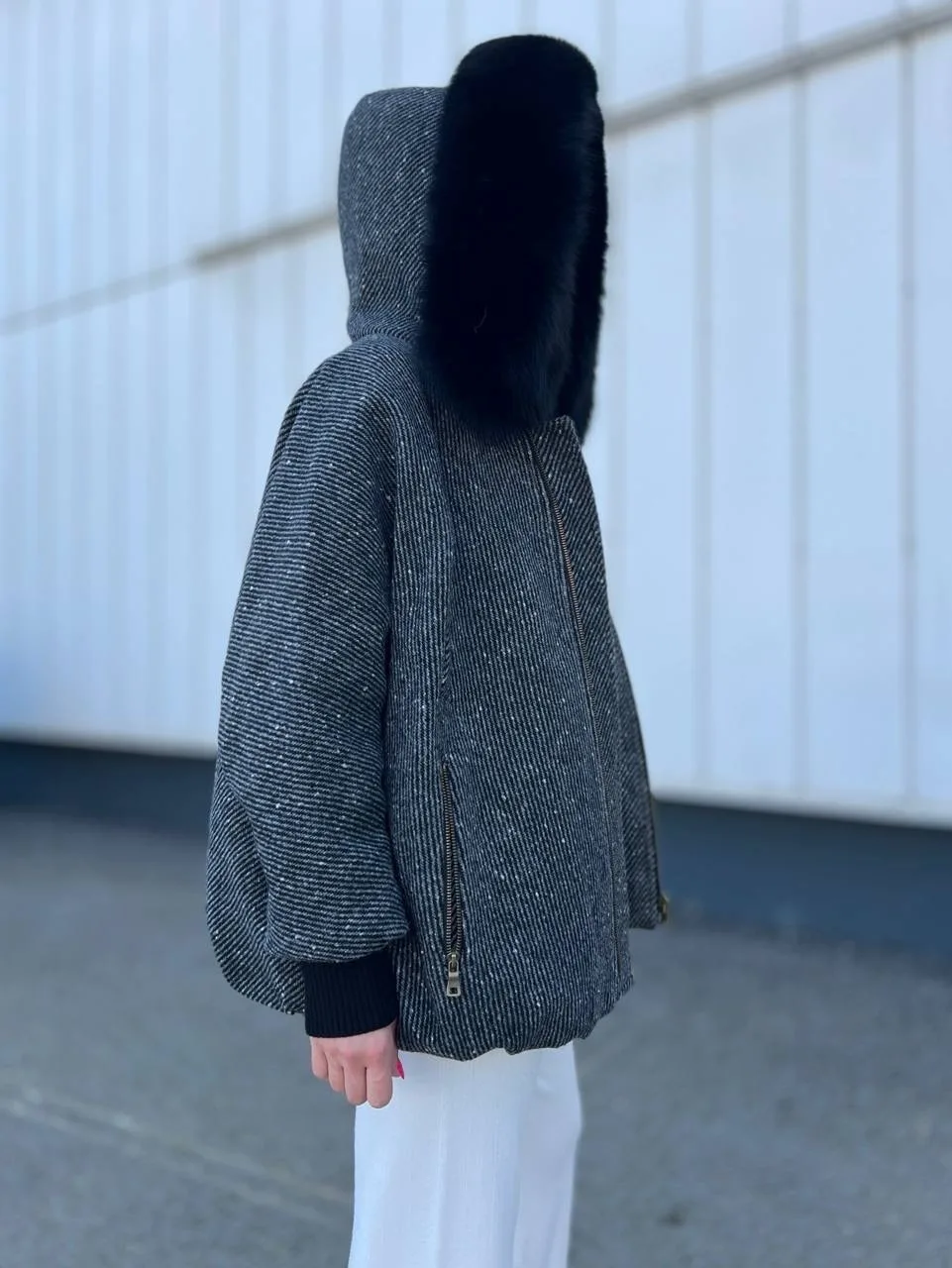Графитовая куртка в стиле oversize — фото 6