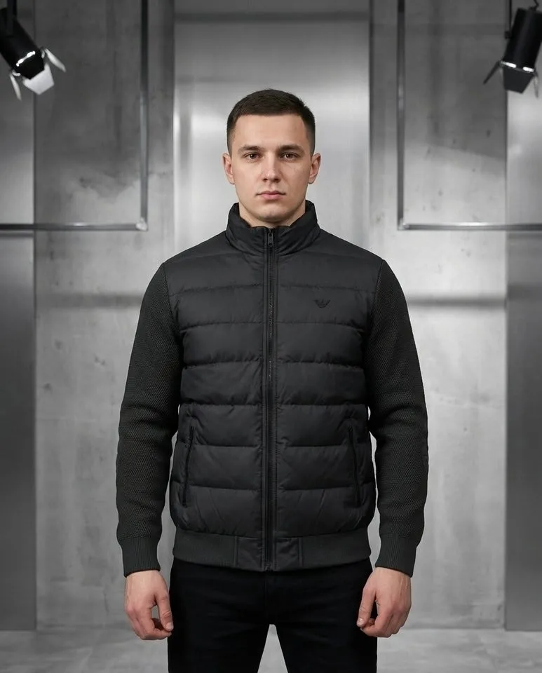 Мужская ветровка из экокожи от бренда Armani — фото 6