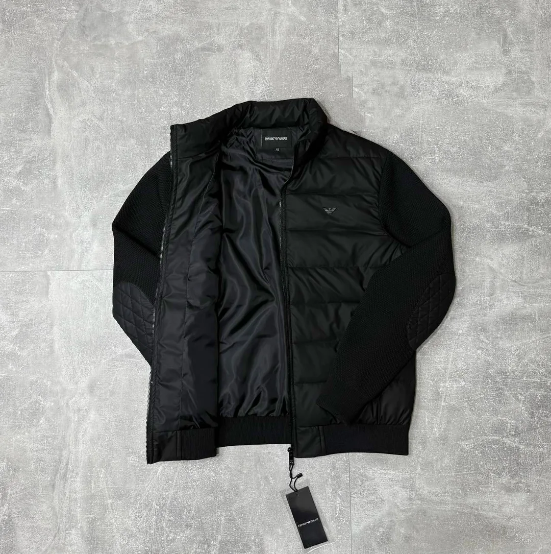 Мужская ветровка из экокожи от бренда Armani — фото 7