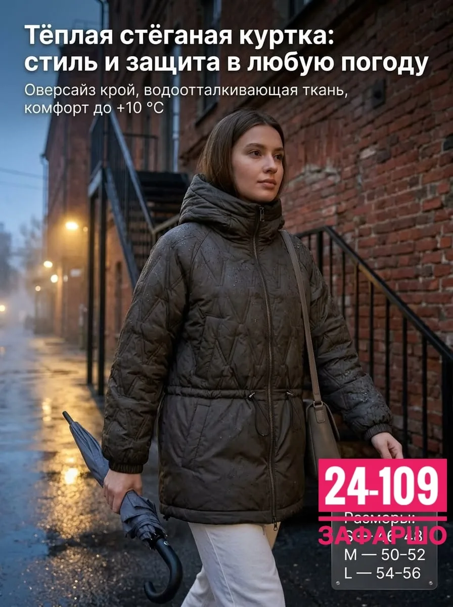 Женская демисезонная куртка холлофайбер — фото 4