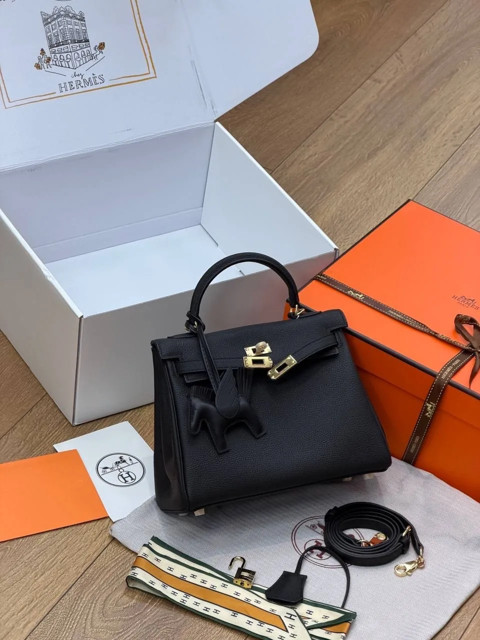 Классическая сумка Hermes Kelly 25 из натуральной кожи — фото 6