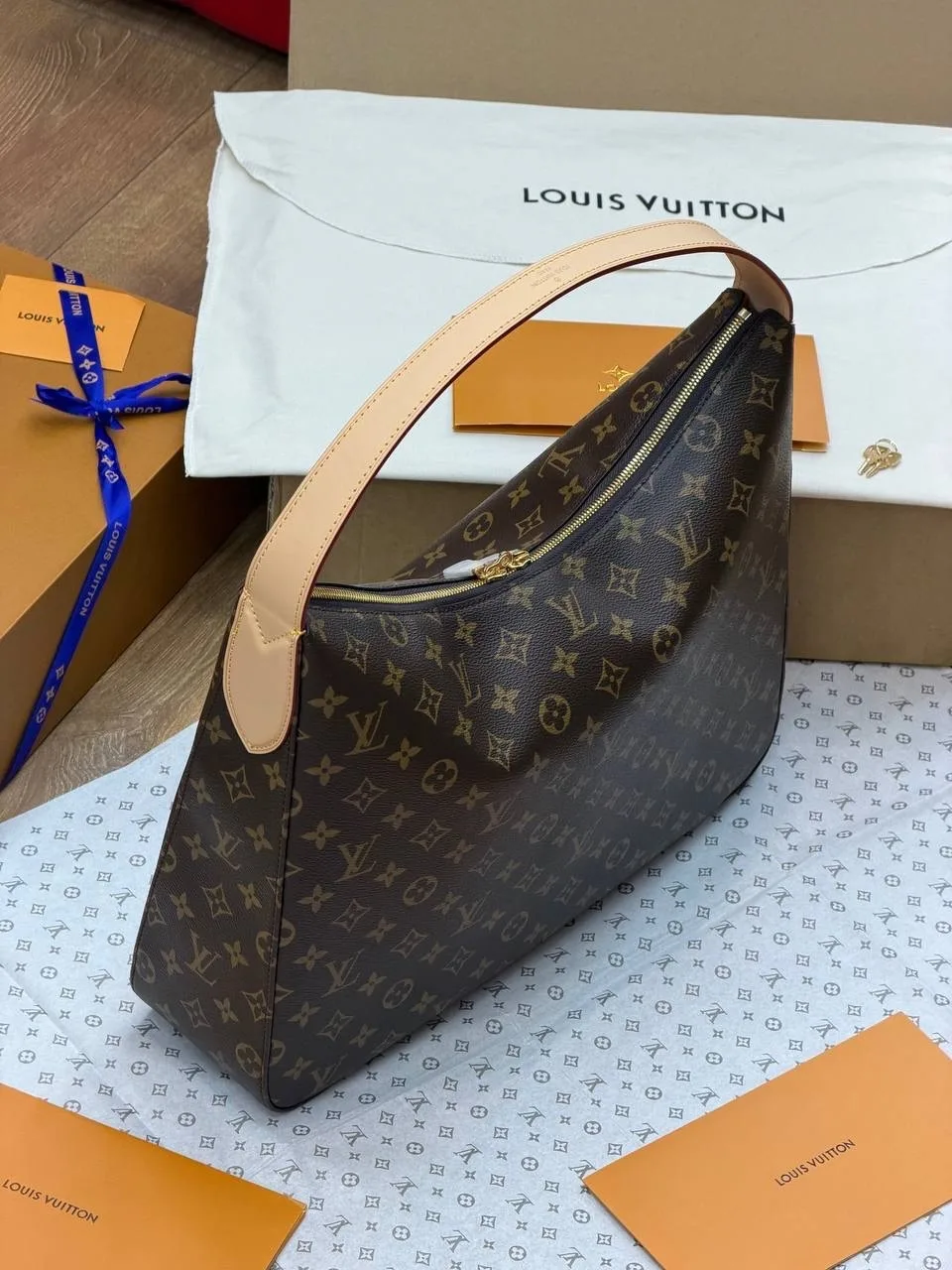 Louis Vuitton сумка-тоут кожа + канва — фото 4