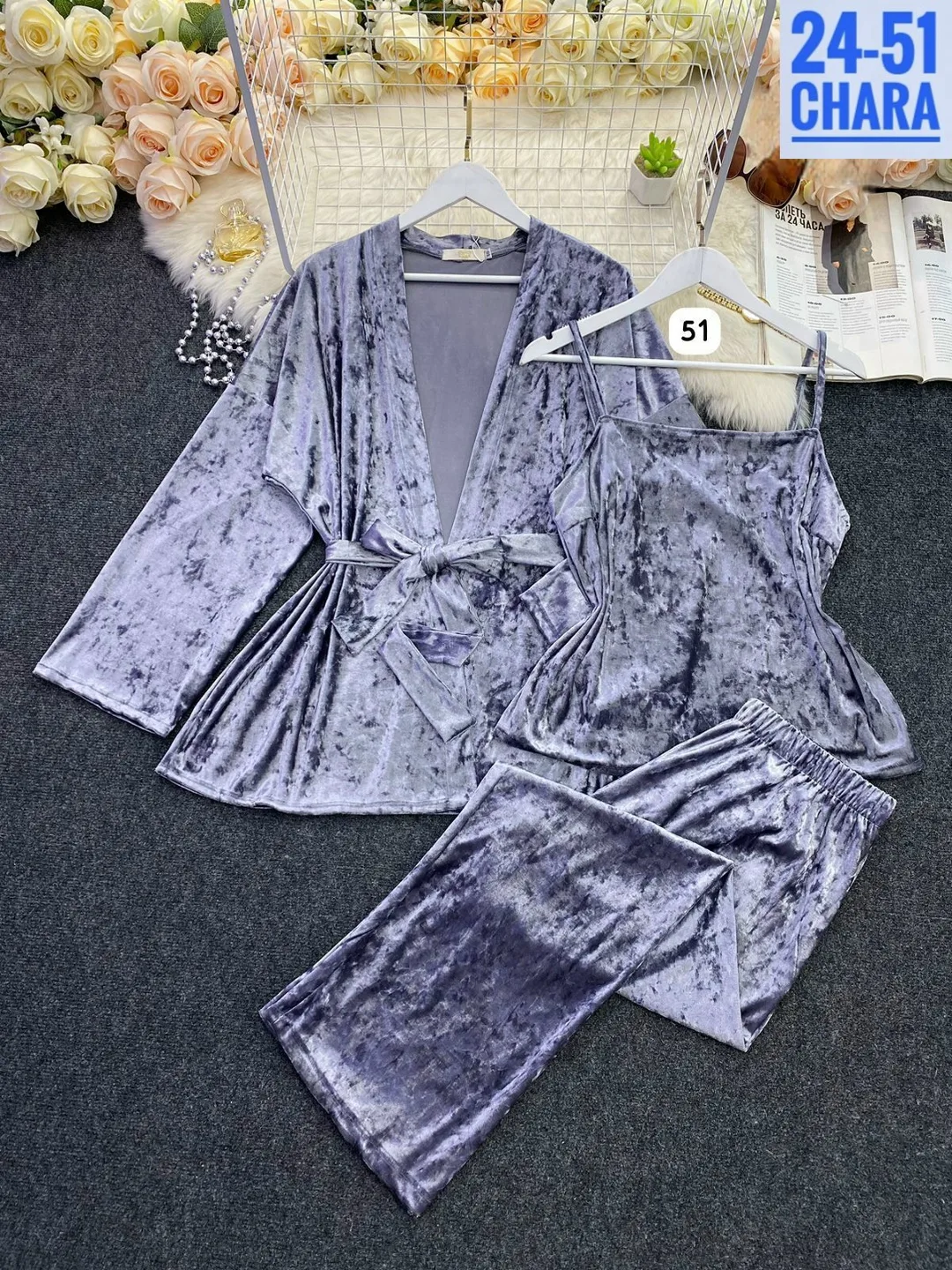 В комплекте : топик+ халат+штаны+пояс — фото 5