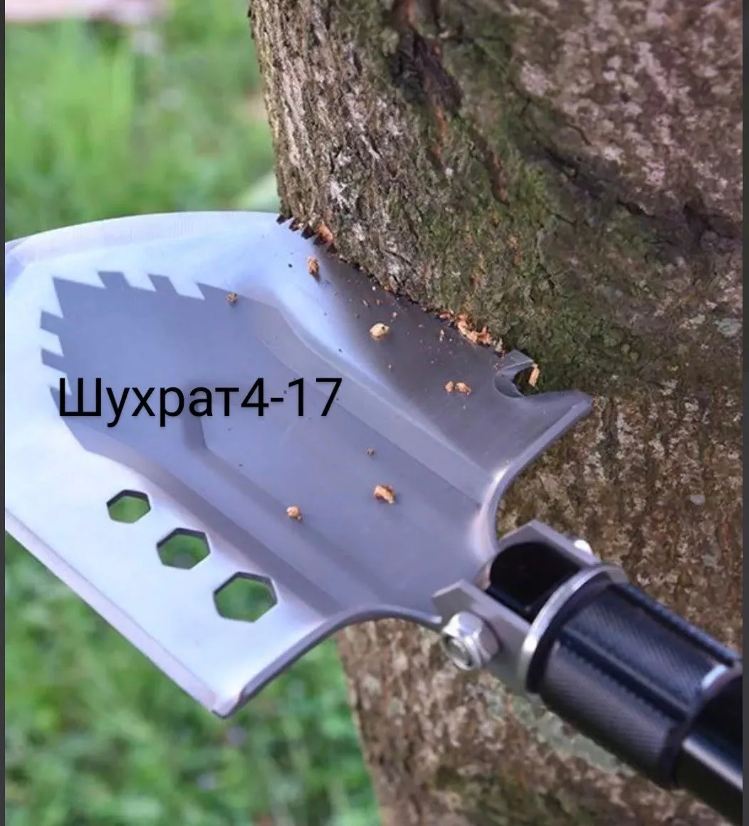 Складная лопата с набором инструментов: топор, нож, пила, стропорез, отвертка — фото 7