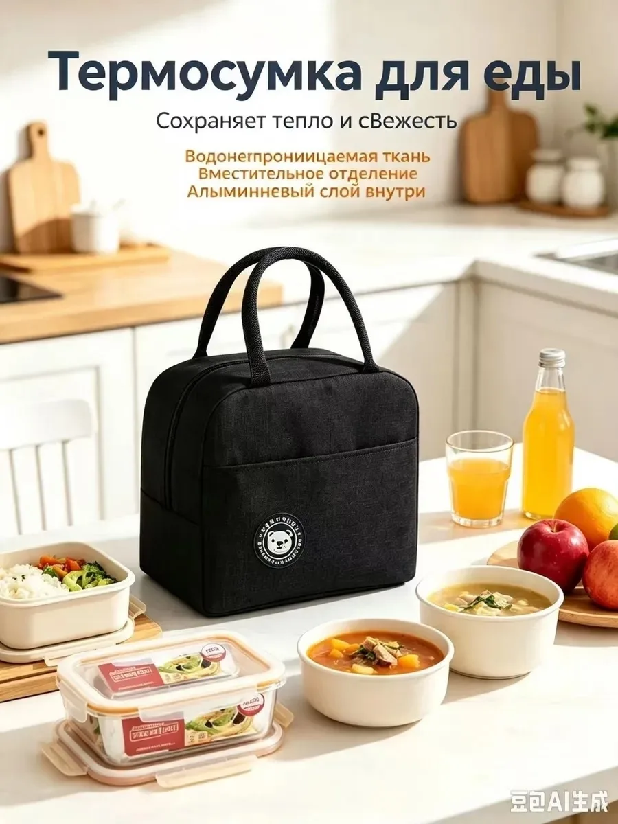 Термосумка для ланча / сумка для обеда/ сумка для еды — фото 5