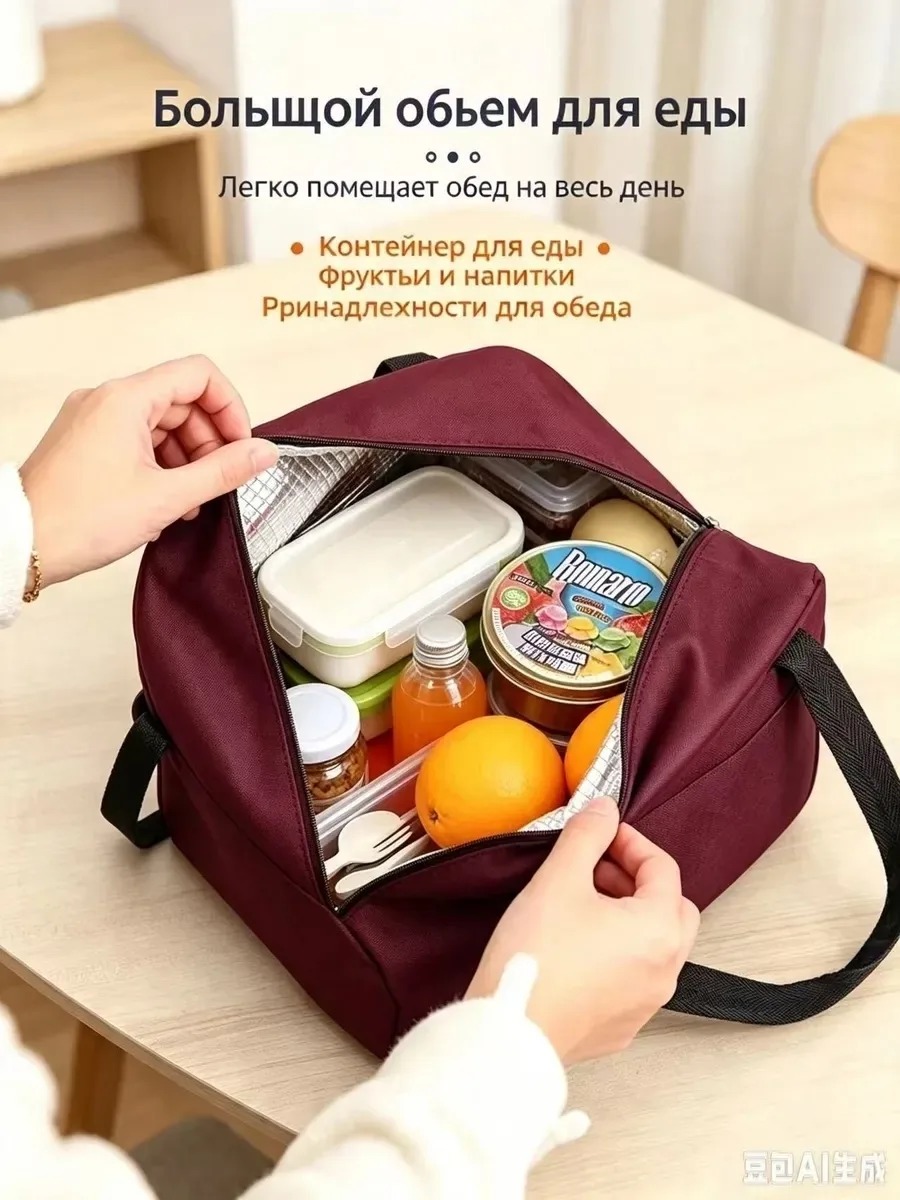 Термосумка для ланча / сумка для обеда/ сумка для еды — фото 8