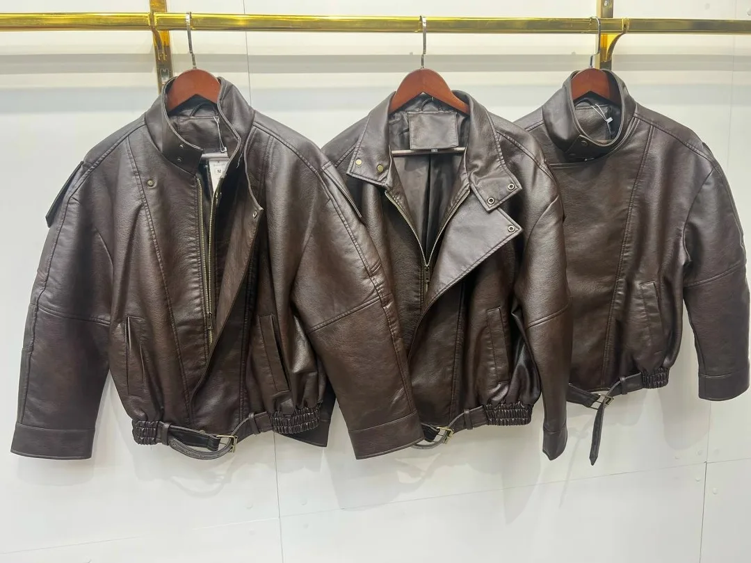 Куртка Premium Drop: Шоколадная косуха Oversize, кожа — фото 3