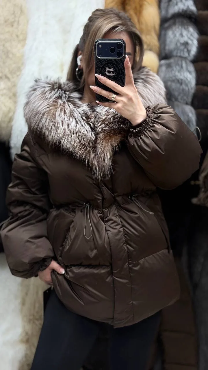 Пуховик из натурального меха — фото 5