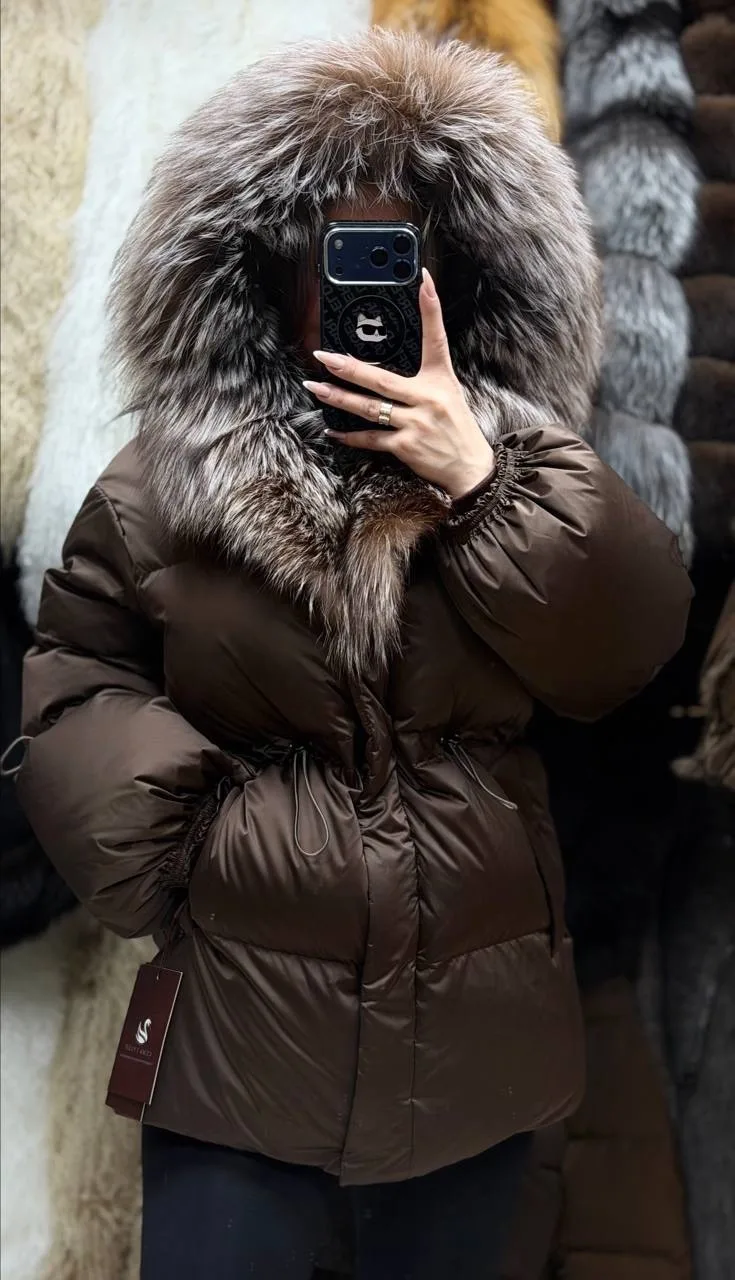Пуховик из натурального меха — фото 6