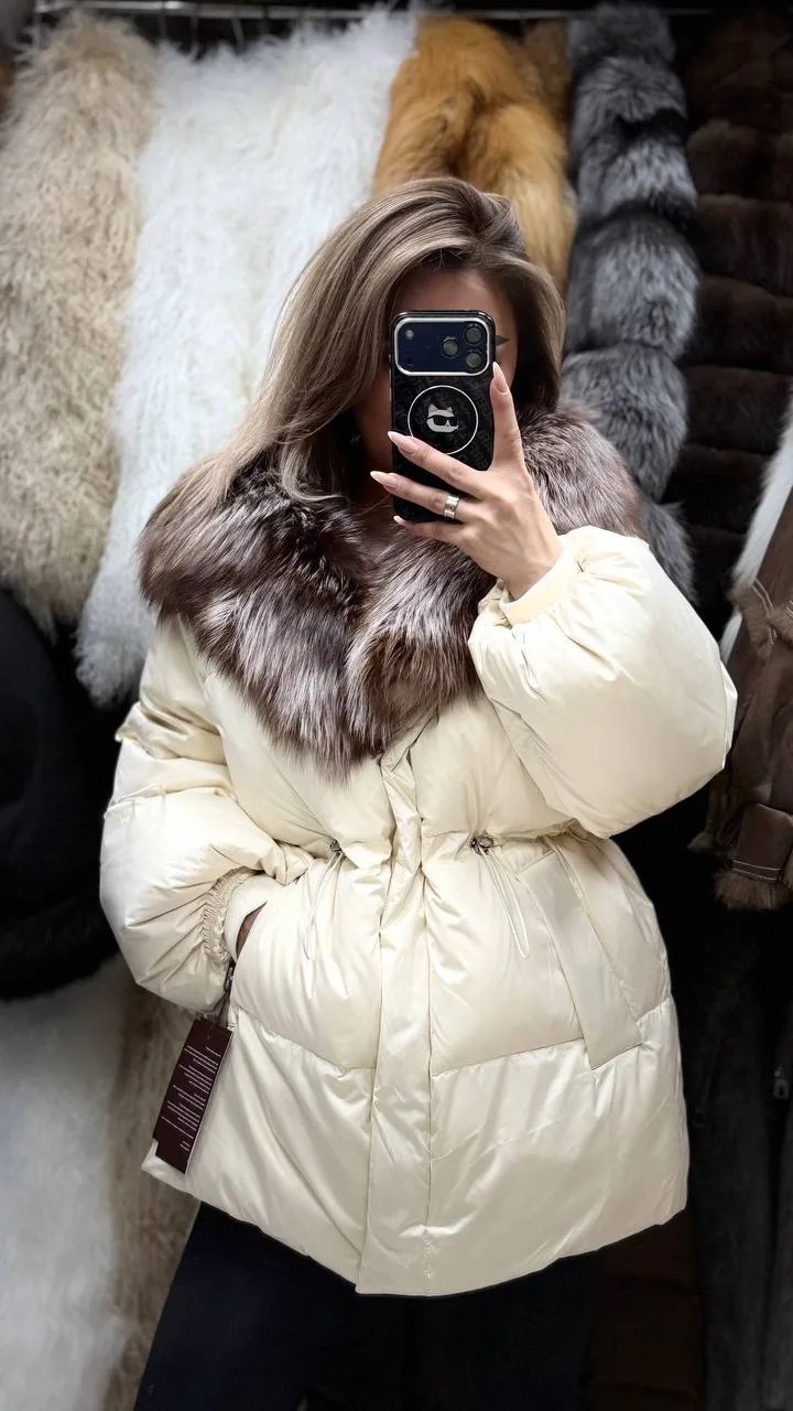 Пуховик из натурального меха — фото 2