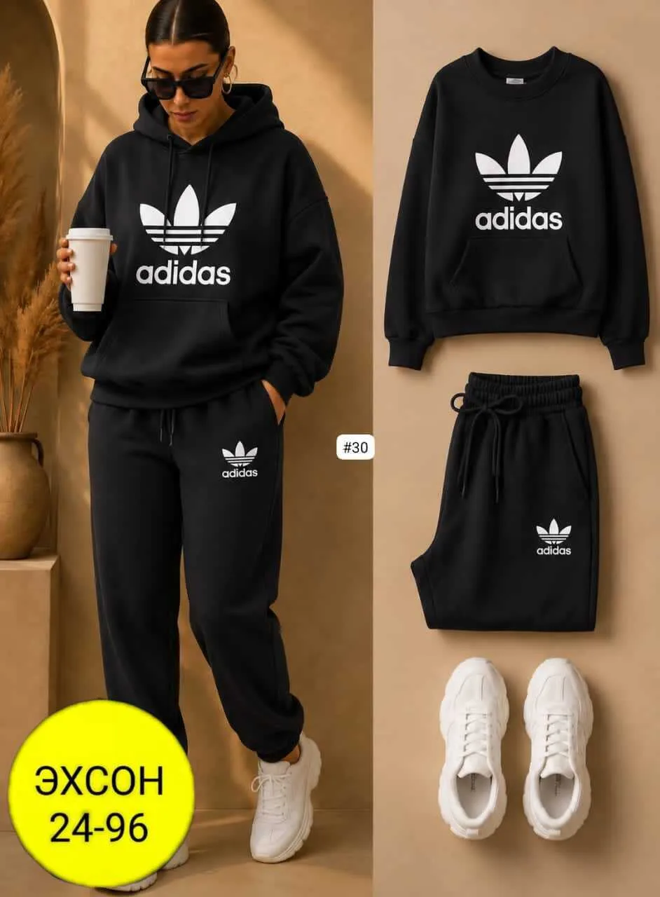Женский спортивный костюм Adidas Original Флис Синий — фото 4