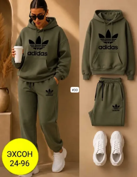 Женский спортивный костюм Adidas Original Флис Синий — фото 3