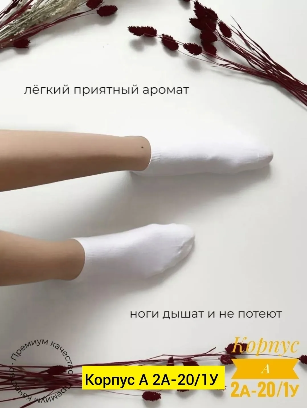 Однотонные короткие носки из 100 хлопка — фото 2