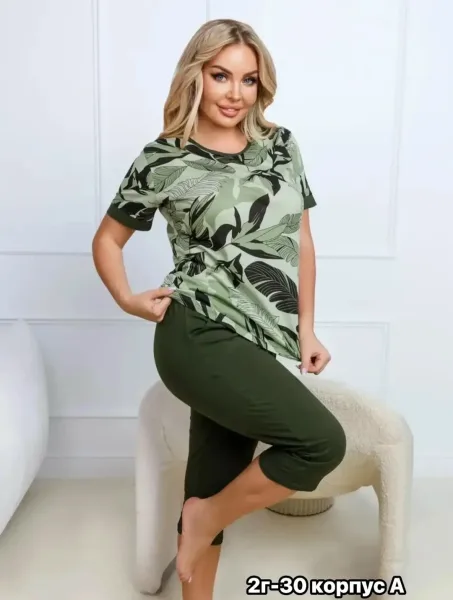 Пижама бриджа хлопок — фото 5