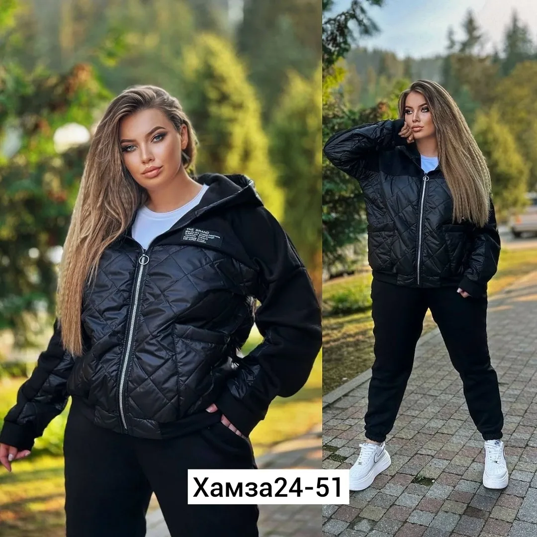 Костюм двойка из синтепона — утеплённый вариант для повседневного ношения — фото 10