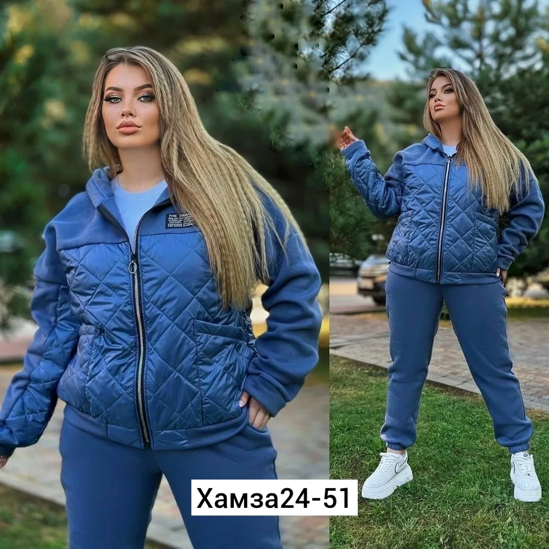 Костюм двойка из синтепона — утеплённый вариант для повседневного ношения — фото 11