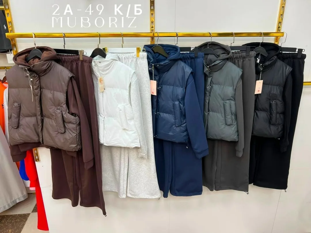 Костюм 3-в-1: худи + брюки wide leg + жилетка — фото 9