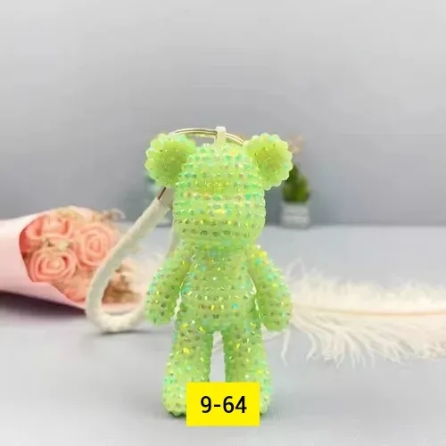 5D DIY Алмазный медведь, набор плюшевых мишек, креативный брелок, подарок ручной работы из хрусталя со стразами, украшен — фото 7