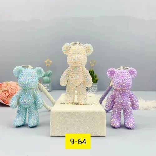 5D DIY Алмазный медведь, набор плюшевых мишек, креативный брелок, подарок ручной работы из хрусталя со стразами, украшен — фото 8