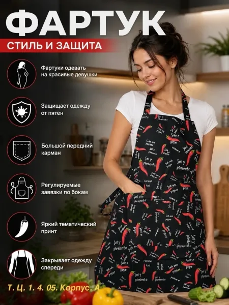 Фартук из плотной ткани, пропитка, которая защитит от воды и загрязнений — фото 5