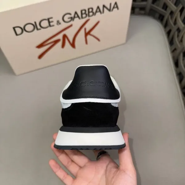 Мужские кроссовки Dolce & Gabbana с контрастным сочетанием светлого текстиля — фото 16