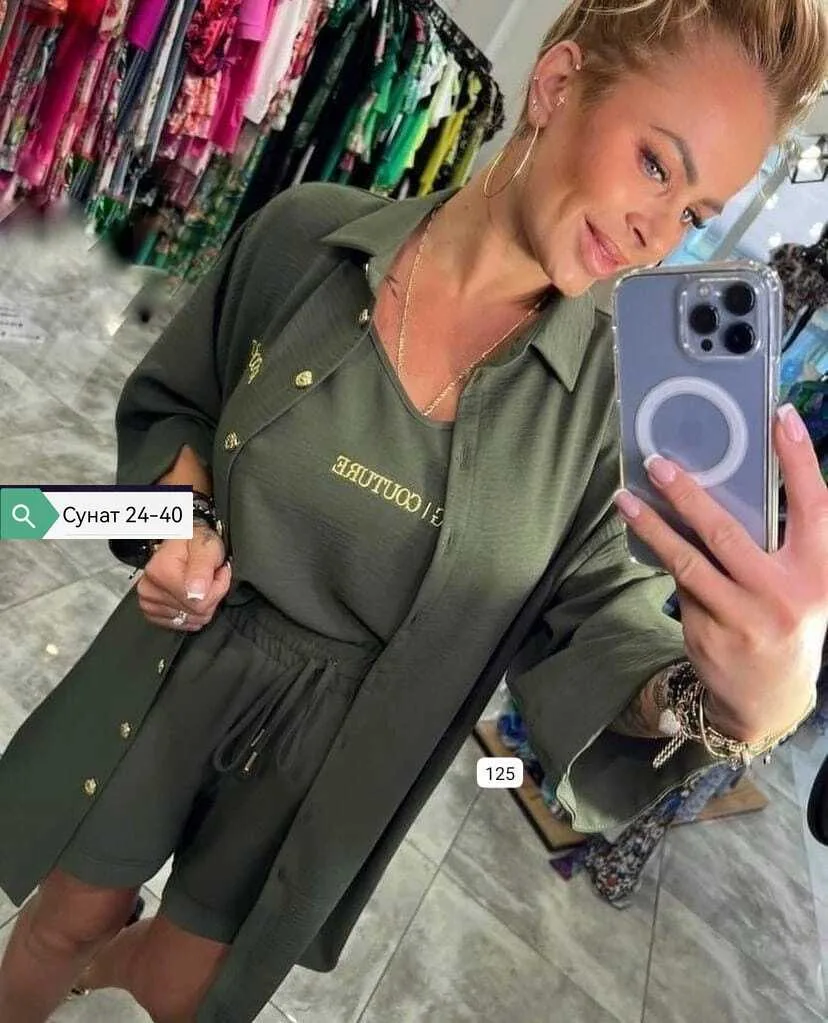 Костюм 3-ка из ткани Сингапур Синий — фото 3