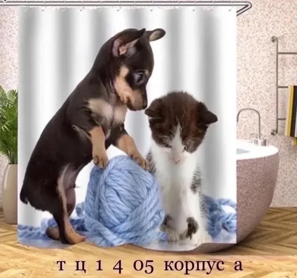Штора (занавеска) для ванной, полиэстер — фото 4