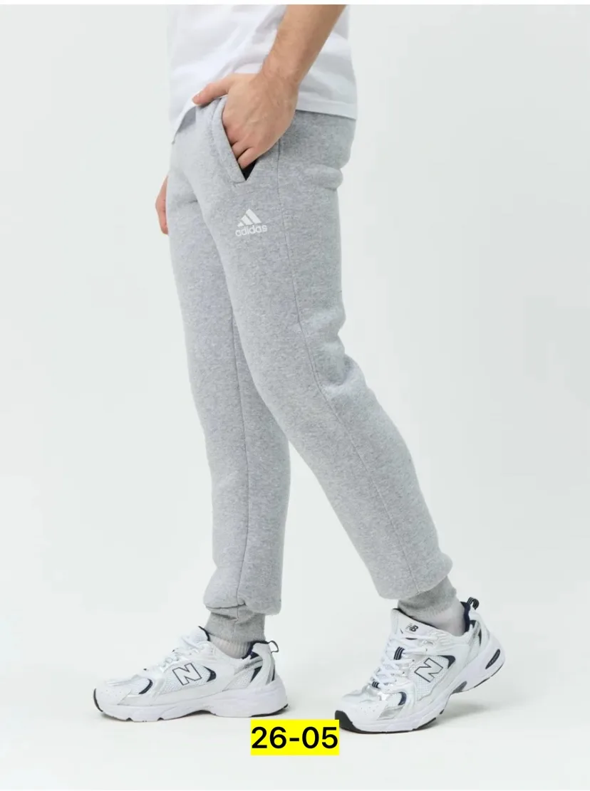 Штаны из хлопка с начесом, подходят для повседневной носки — фото 4