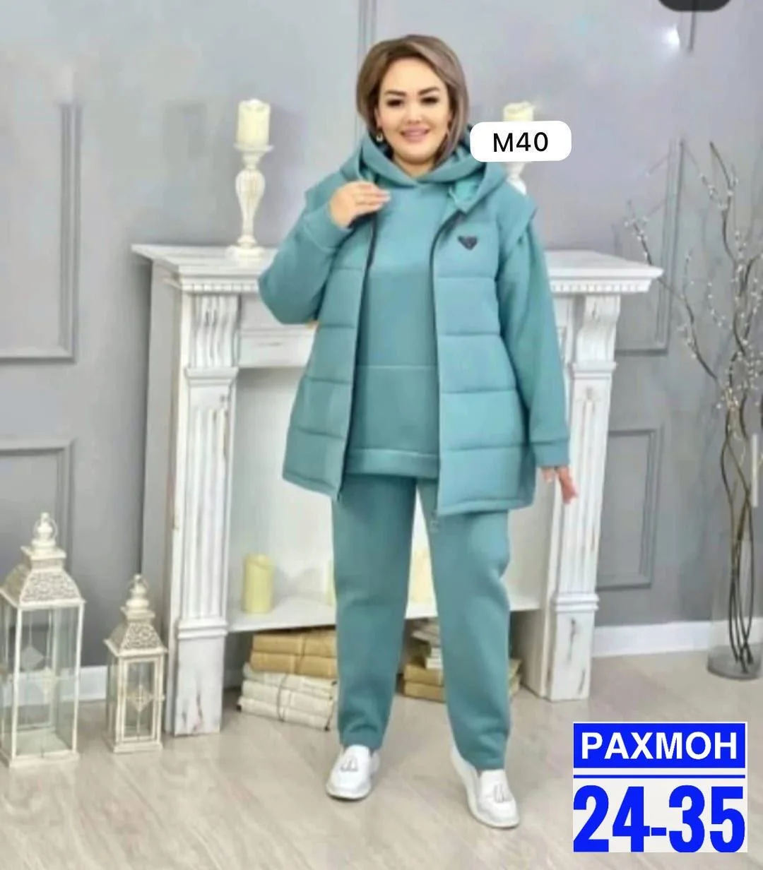Костюм тройка из ткани флис с начесом, подходит по размеру — фото 3
