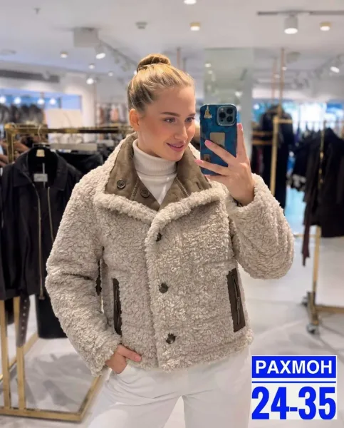 Двухсторонние дублёнки из замши с барашкой, подходят для повседневной носки — фото 2