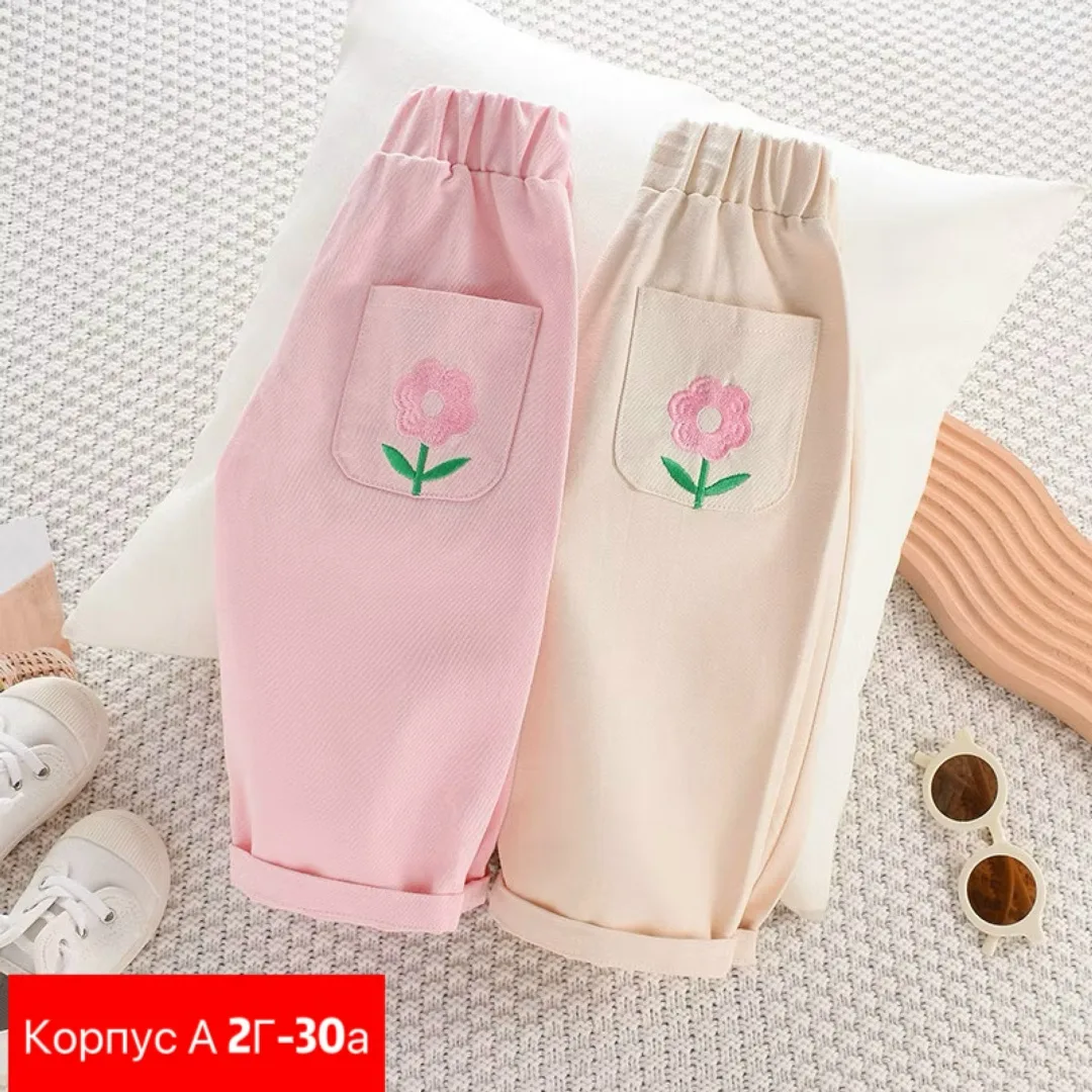 Штаны из натурального хлопка, цвет киви (kaki), подходят для повседневной — фото 1