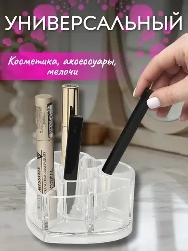 Прозрачная компактная сумка для косметики из прочного полистирола — фото 5