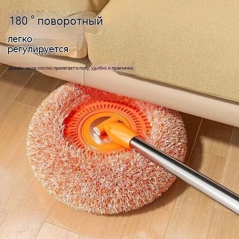 Телескопическая швабра с поворотной на 360° головкой и двумя насадками — фото 5