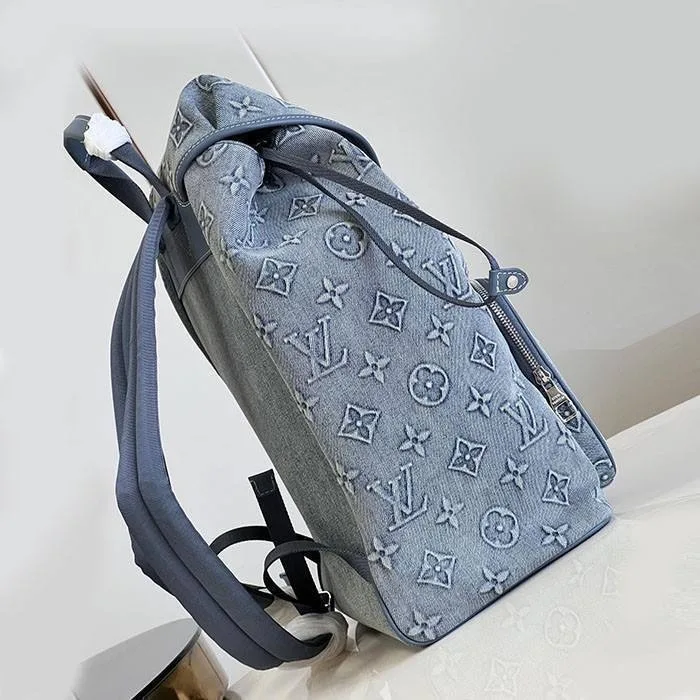 LV Рюкзак Джинсовый + Кожа Натуральная ЛЮКС — фото 2