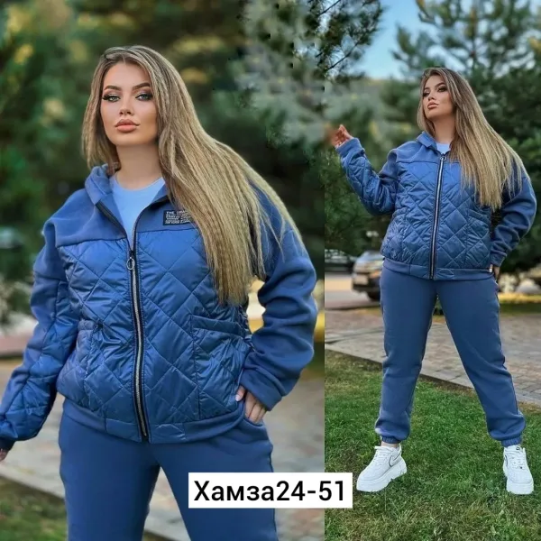 Костюм двойка из синтепона — утеплённый и практичный вариант для повседневной носки — фото 3