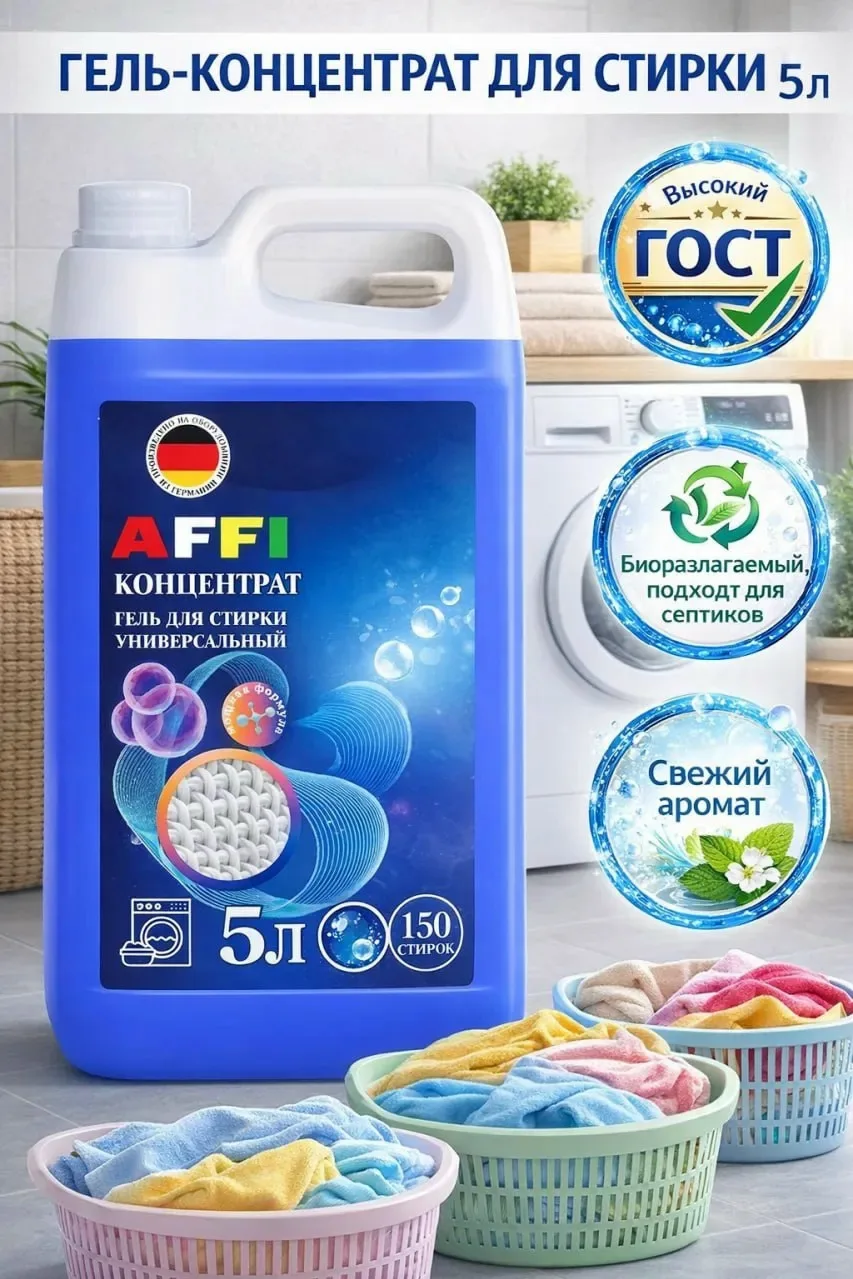 Парфюмированный гель для стирки AFFI концентрат Универсальный — фото 1