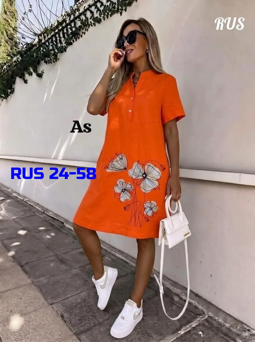 Платье льняное Х/Б — фото 4