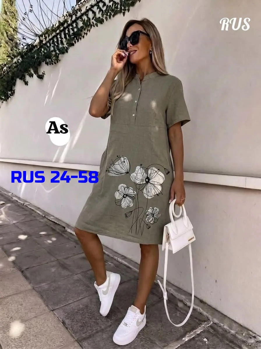 Платье льняное Х/Б — фото 6