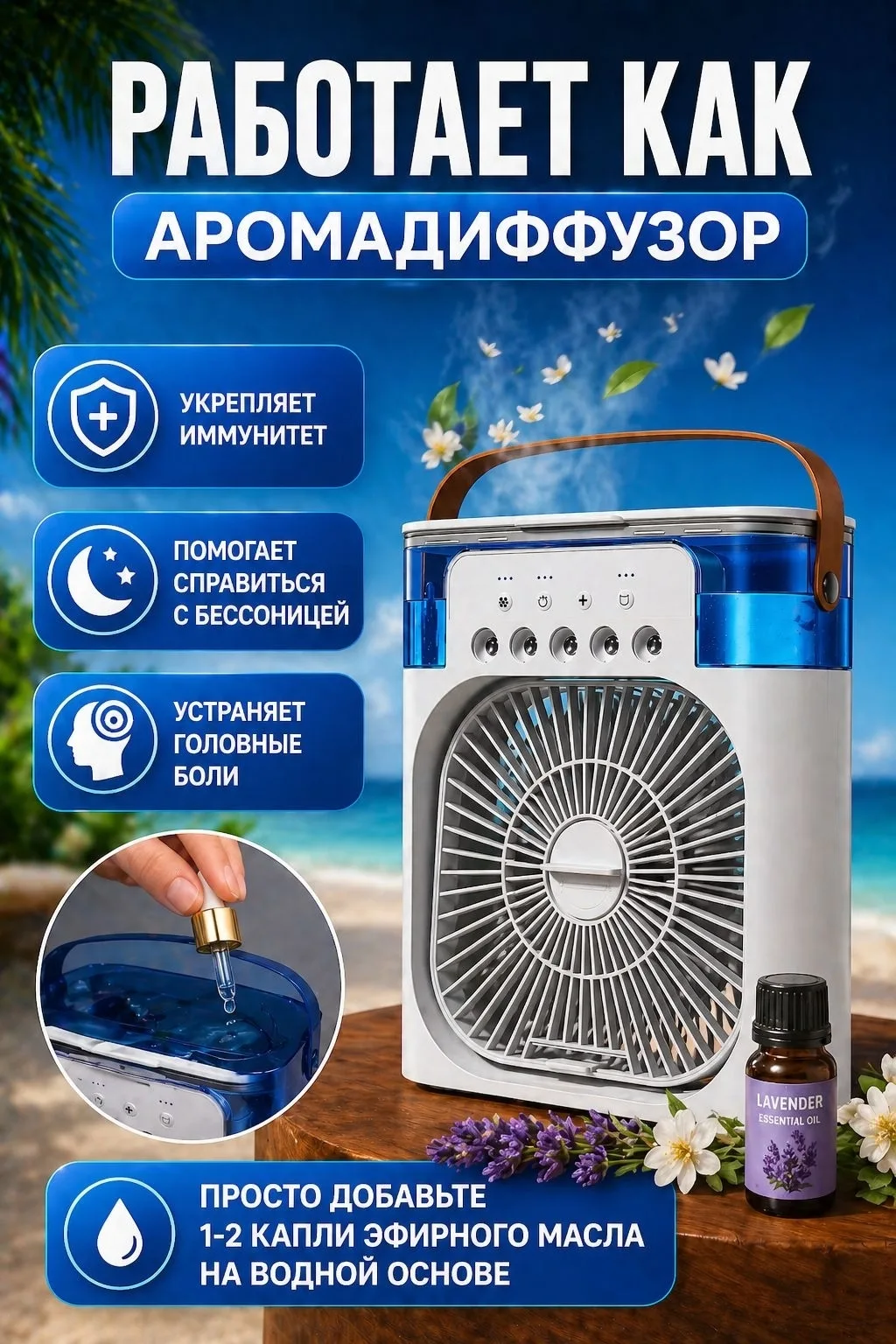 Режим работы кондиционера охлаждение; увлажнение; от 2 до 12 часов — фото 1