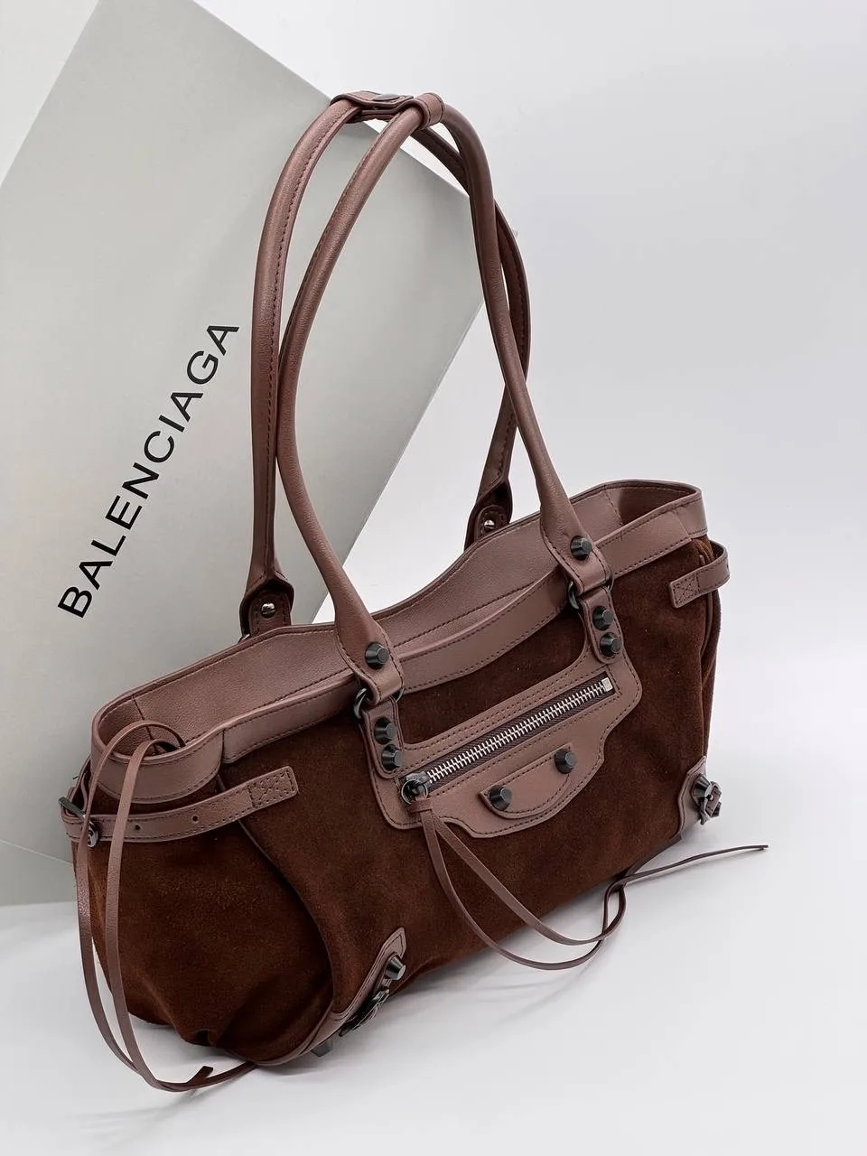 Сумка Balenciaga сити из натуральной кожи замша — фото 2