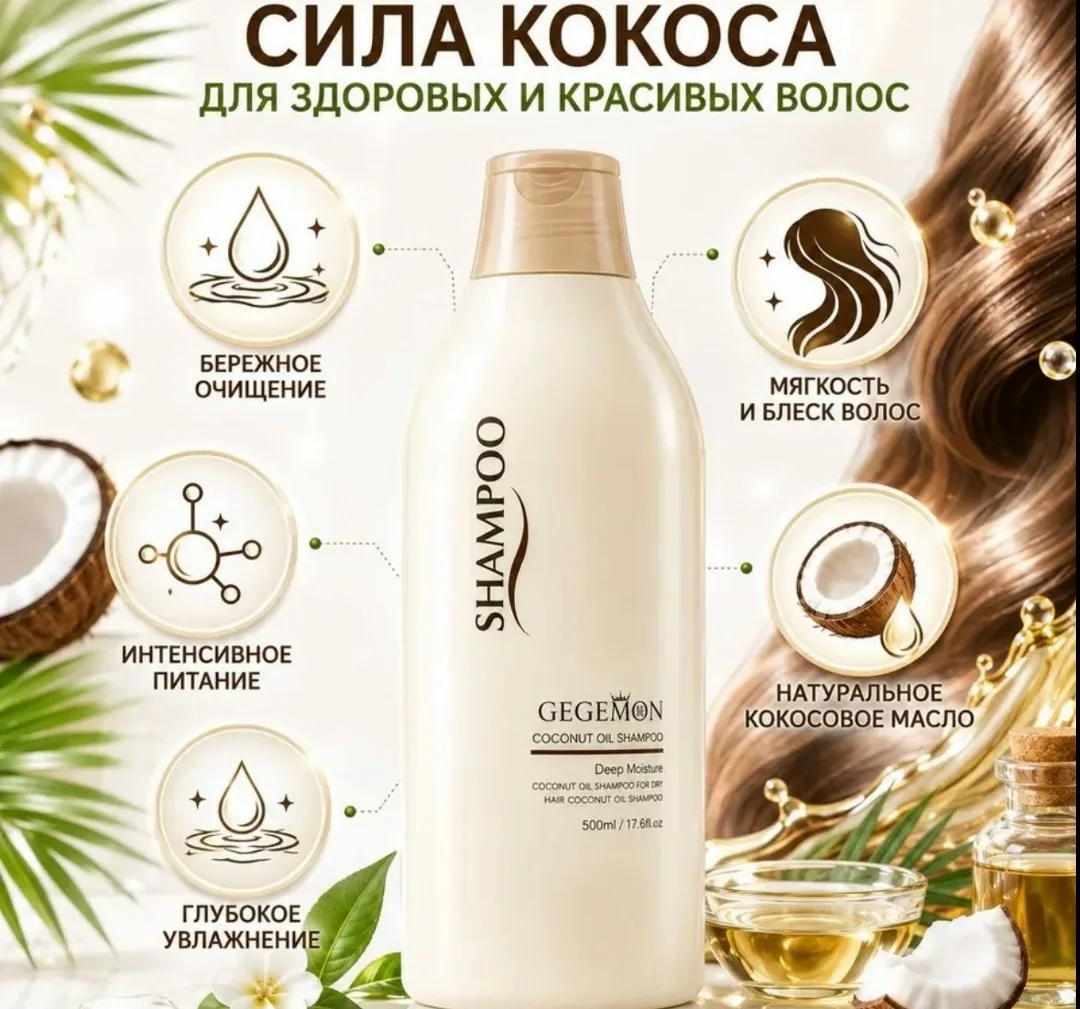Блузка Gegemon Coconut Oil Shampoo Шампунь для волос — фото 3