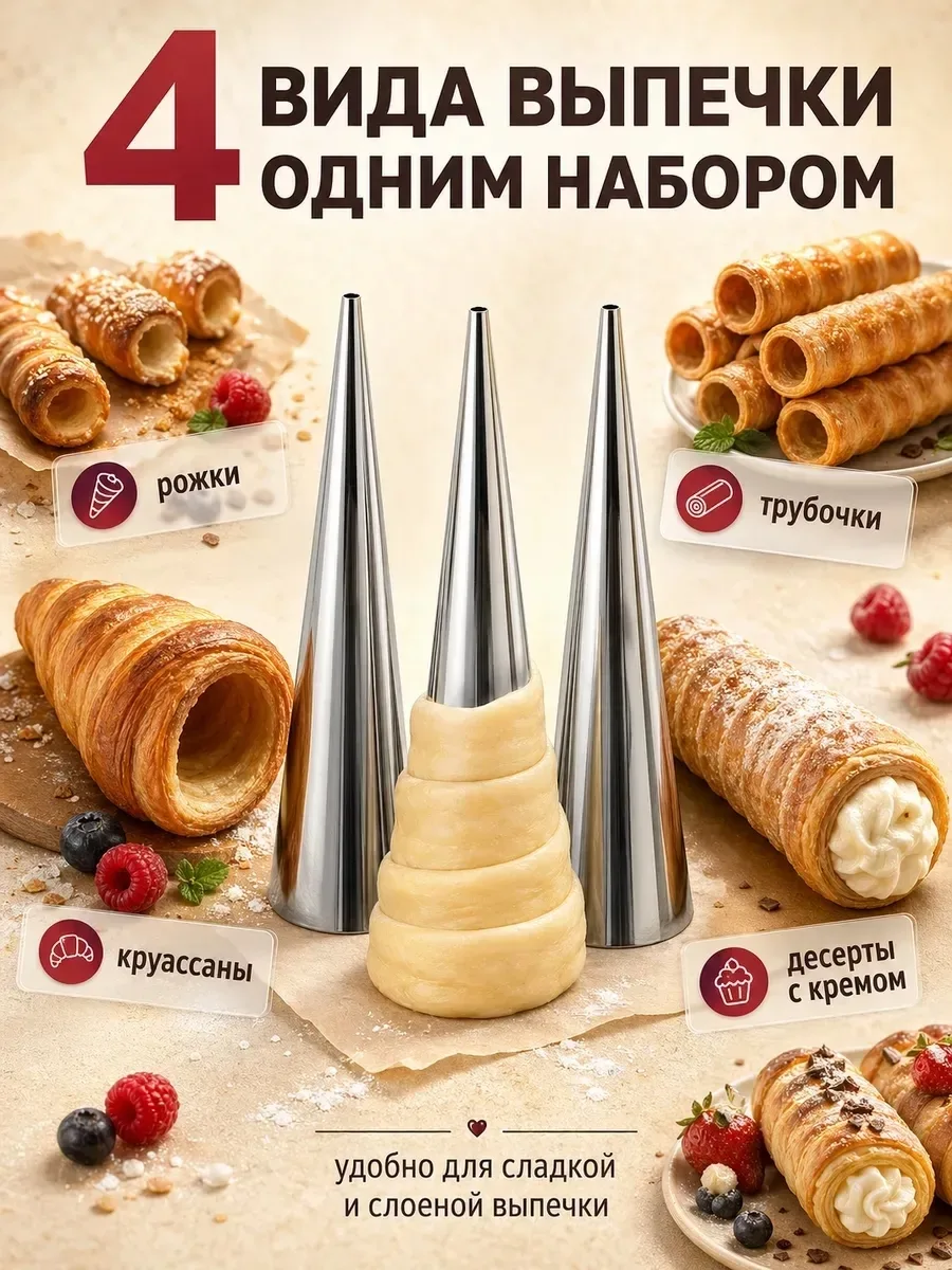 Готовьте красивые и ровные трубочки, рожки и десерты с начинкой прямо дома — фото 2