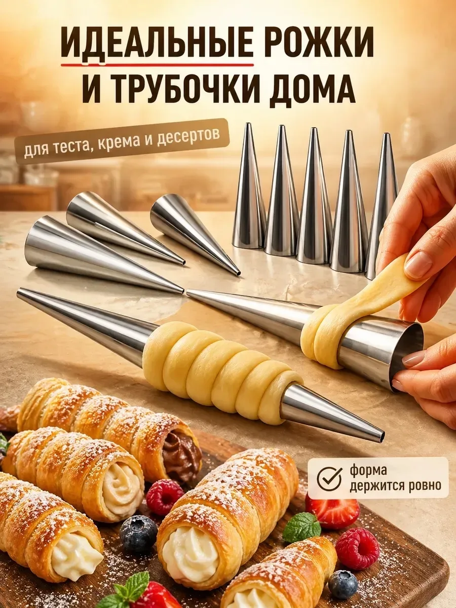 Готовьте красивые и ровные трубочки, рожки и десерты с начинкой прямо дома — фото 3
