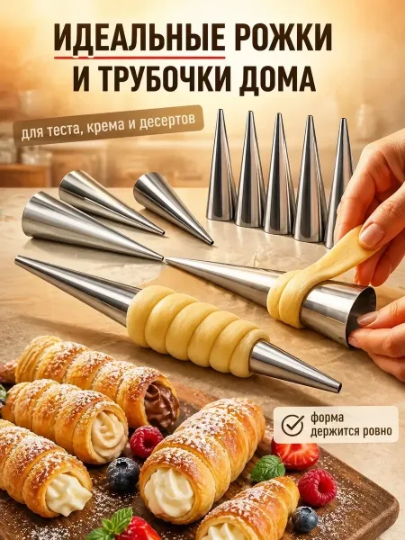 Готовьте красивые и ровные трубочки, рожки и десерты с начинкой прямо дома — фото 3
