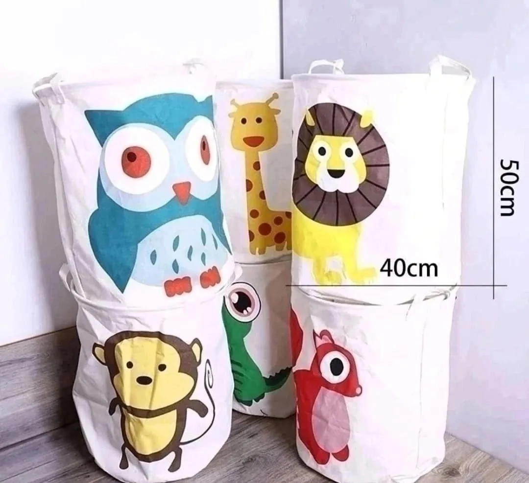 Корзина для хранения игрушек, белья, одежды из льна Белый — фото 3