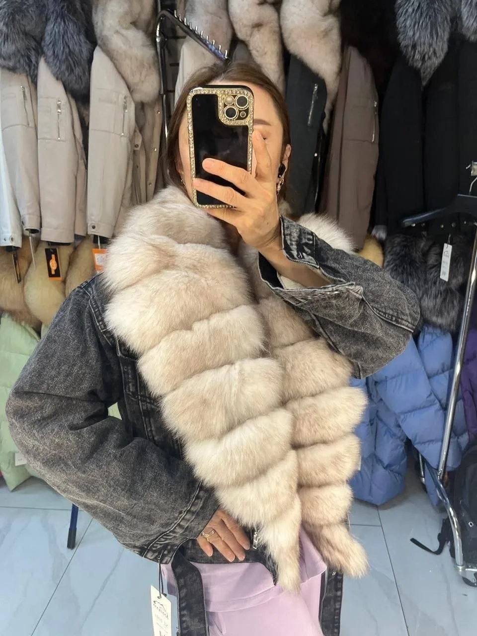Джинсовки люкс с подстежкой из меха кролика — фото 1