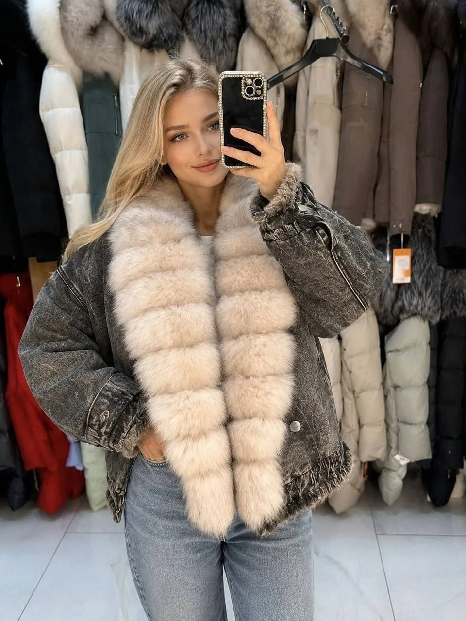 Джинсовки люкс с подстежкой из меха кролика — фото 2