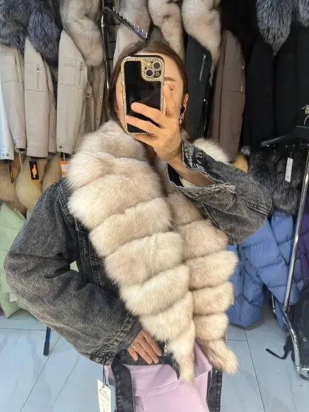 Джинсовки люкс с подстежкой из меха кролика — фото 1